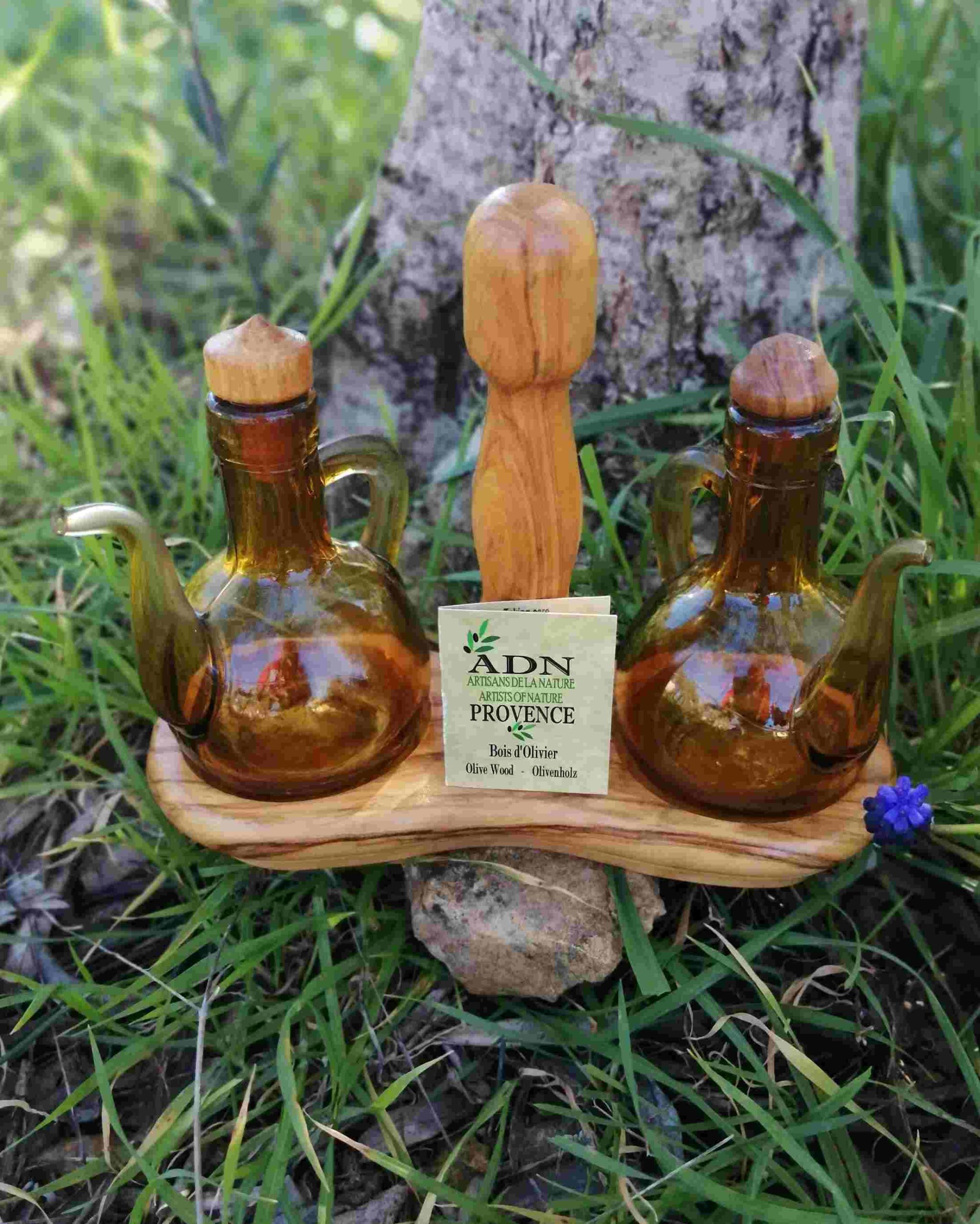 Assaisonnement huile vinaigre en Bois d’Olivier