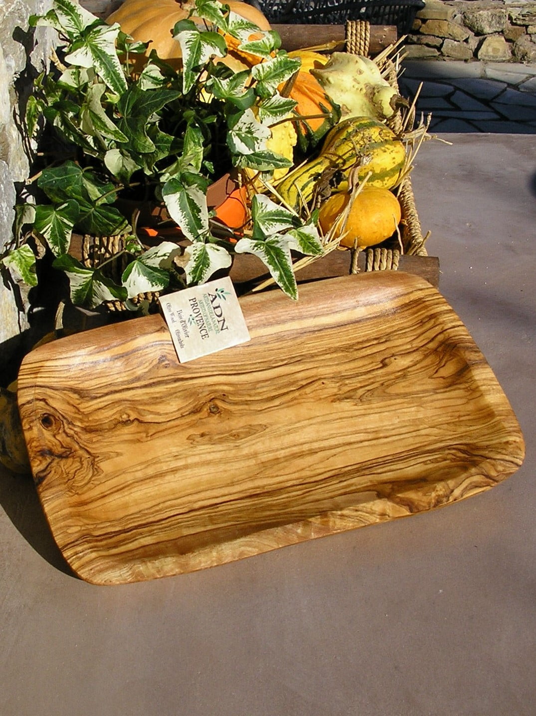Assiette Rectangulaire en Bois d’Olivier massif 30×15 cm env.
