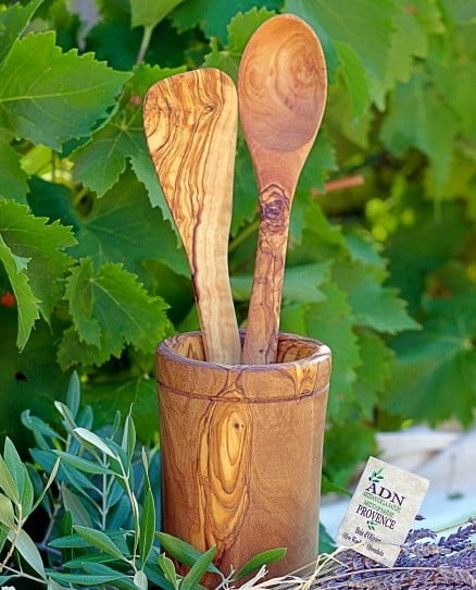 Boite avec spatule et cuillère en Bois d’Olivier