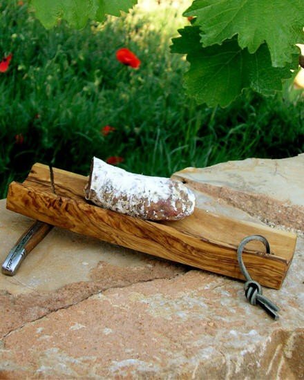 Coupe Saucisson artisanal en Bois d’Olivier
