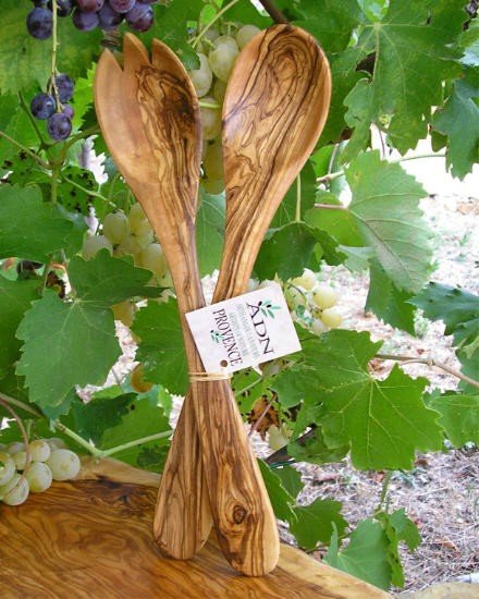 Couverts à Salade en Bois d’Olivier 35 cm