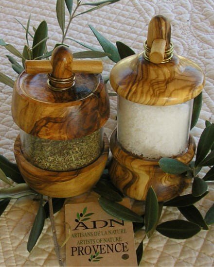 Duo Moulin Herbes et Sel en Bois d’Olivier