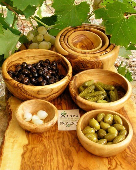 Lot de 4 bols en Bois d’Olivier 12 cm