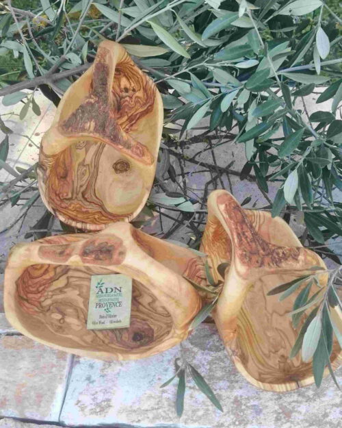 Mini Panier a fruits en Bois d'Olivier avec anses 20x13xH13 cm env.