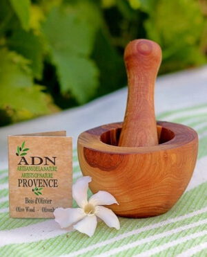 Mortier et son Pilon en Bois d'Olivier 8 cm