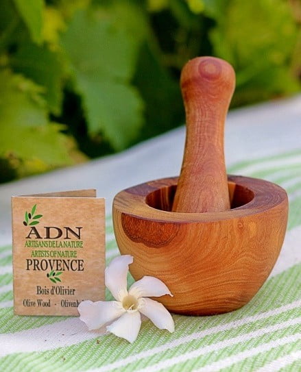 Mortier et son Pilon en Bois d’Olivier 8 cm