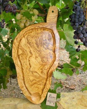 Planche en forme de Corse avec rigole en Bois d'Olivier