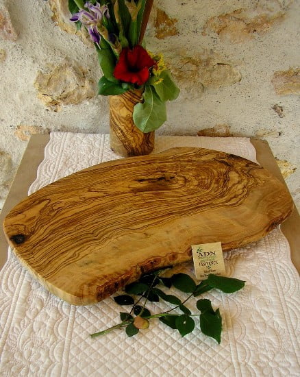 Plateau Naturel en Bois d’Olivier géant 70cm env.