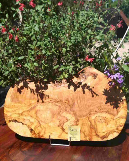 Plateau Naturel en Bois d'Olivier très grand 60 cm env