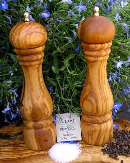Poivrier et Moulin à sel Duo en Bois d’Olivier 23 cm