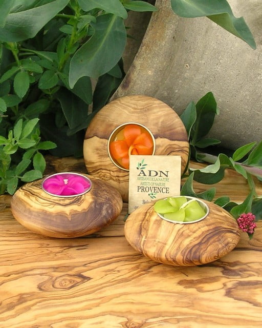 Porte Bougie en Bois d’Olivier