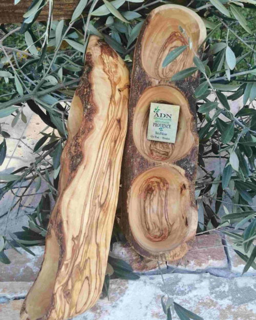 Ravier trio long en Bois d'Olivier