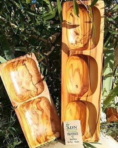 Ravier trio rectangulaire en Bois d’Olivier 33×10 env.