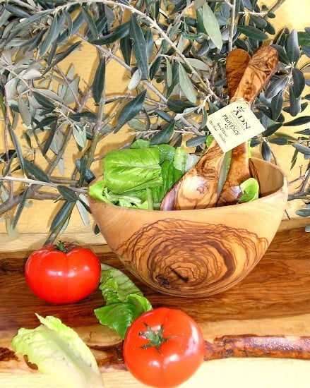 Saladier Moderne en Bois d’Olivier 25 cm env.