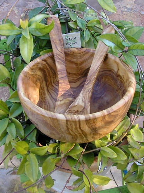 Saladier Moderne en Bois d’Olivier 26 cm env.