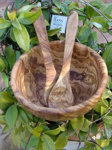 Saladier Moderne en Bois d’Olivier 27 cm env.
