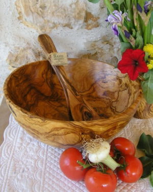 Saladier Moderne en Bois d'Olivier 30 cm env