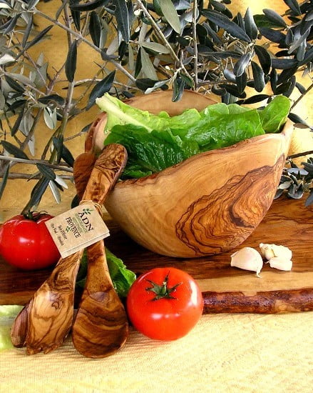 Saladier Rustique en Bois d’Olivier 23 cm env.