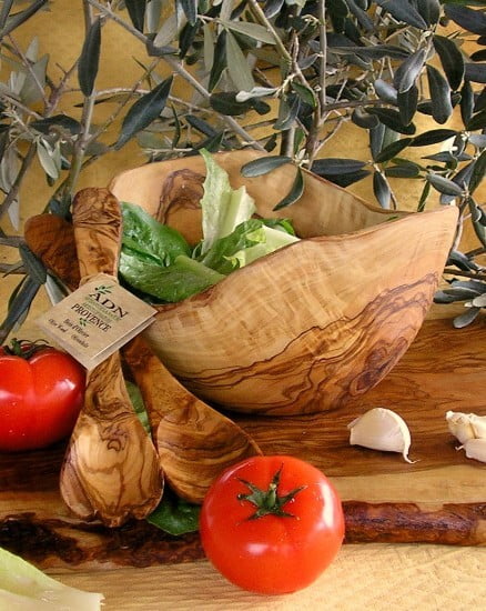 Saladier Rustique en Bois d’Olivier 25 cm env.