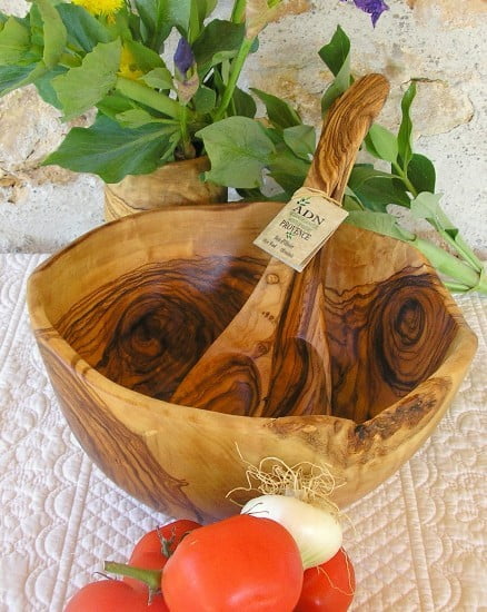Saladier Rustique en Bois d’Olivier 26 cm env.