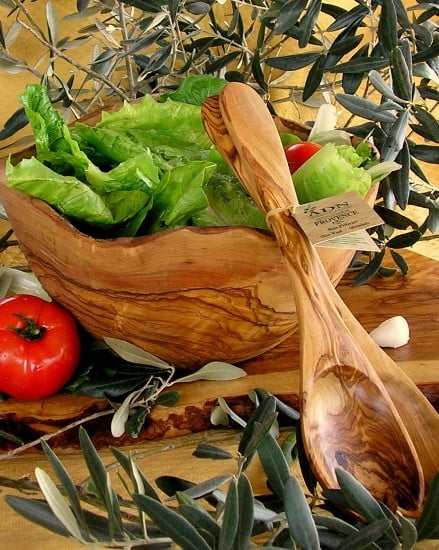 Saladier Rustique en Bois d’Olivier 29 cm env.