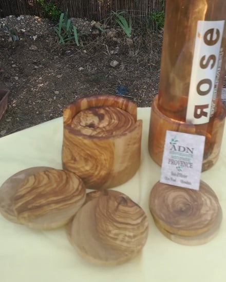 Set de 6 sous-verres en Bois d’Olivier