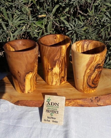 Verre gobelet en bois d’olivier