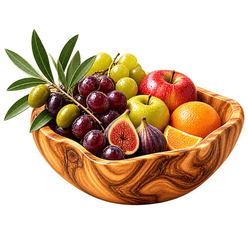 Paniers et Coupes à Fruits en Bois d'Olivier
