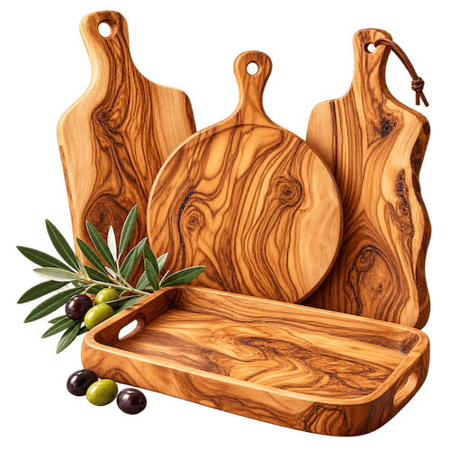 Planches et plateaux en bois d'olivier