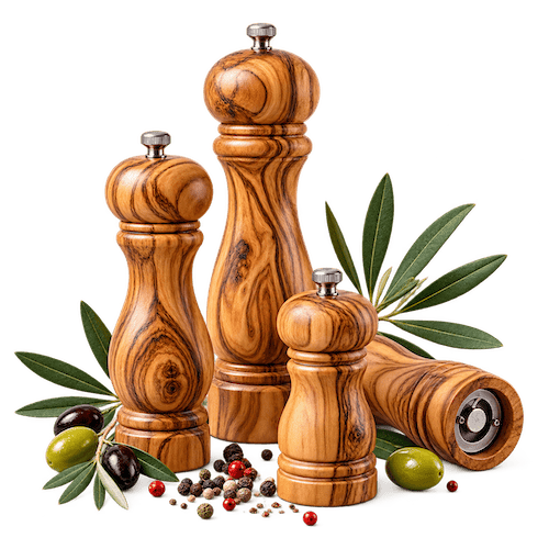 Poivriers et Moulins en bois d'olivier