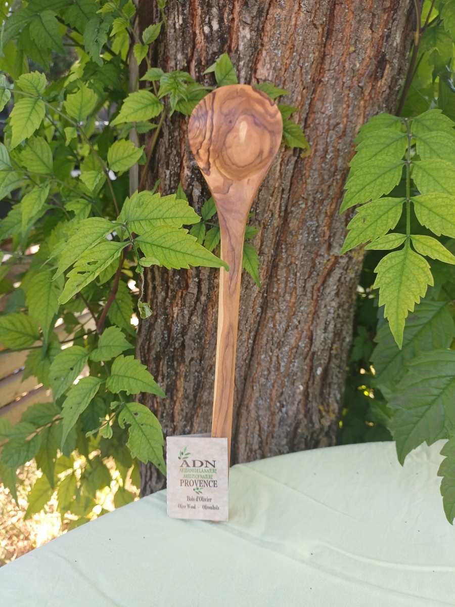 Cuillère en Bois d’Olivier à manche rond