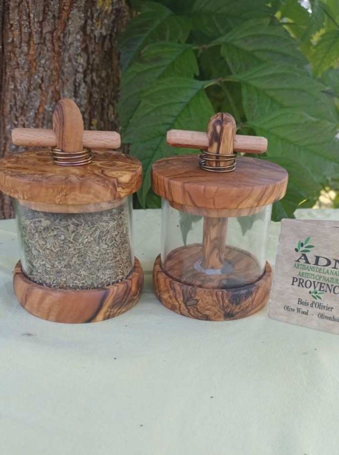 Duo Moulin Herbes et Sel en Bois d’Olivier