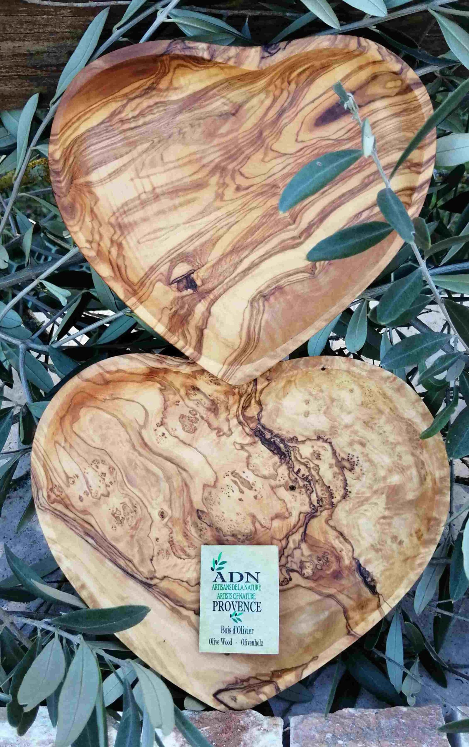 Grand Ravier Coeur en Bois d’Olivier